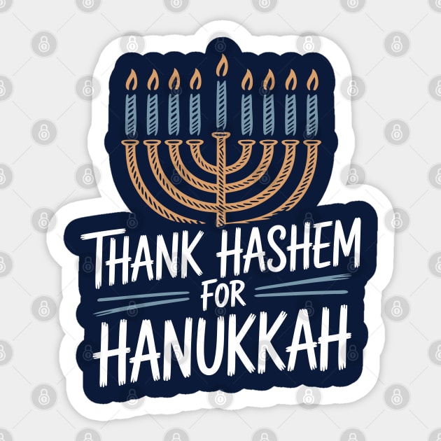 Thank HaShem for Hanukkah – Menorah Illustration Sticker by Thank HaShem